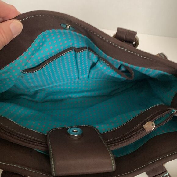 The Sak Cameron Tan Brown Mesh Shoulder Satchel Handbag Purse - Picture 5 of 14